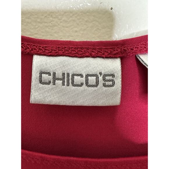 Chicos Raspberry Tank Top Knit Stretchy Shell Sz 3 US 16 Layer Capsule Wardrobe - Picture 3 of 6